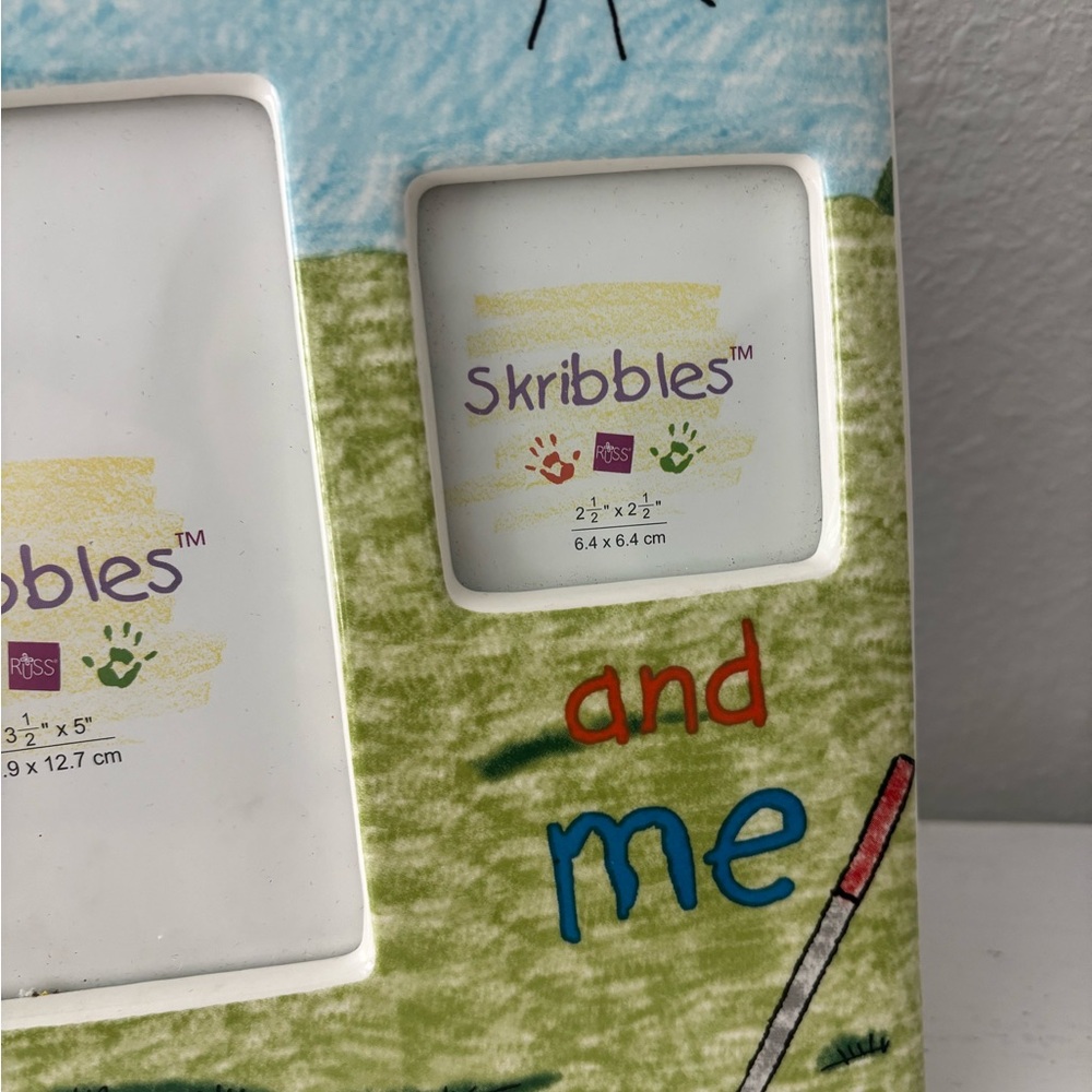 Vintage Grandpa and Me Golf Frame Painted Ceramic Russ Skribbles RARE 9x9 - Picture 3 of 4